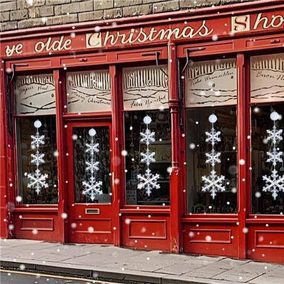 3 Pack Snowflake Christmas Window Lights with Suction Cup, Battery Operated - Picture 5 of 7